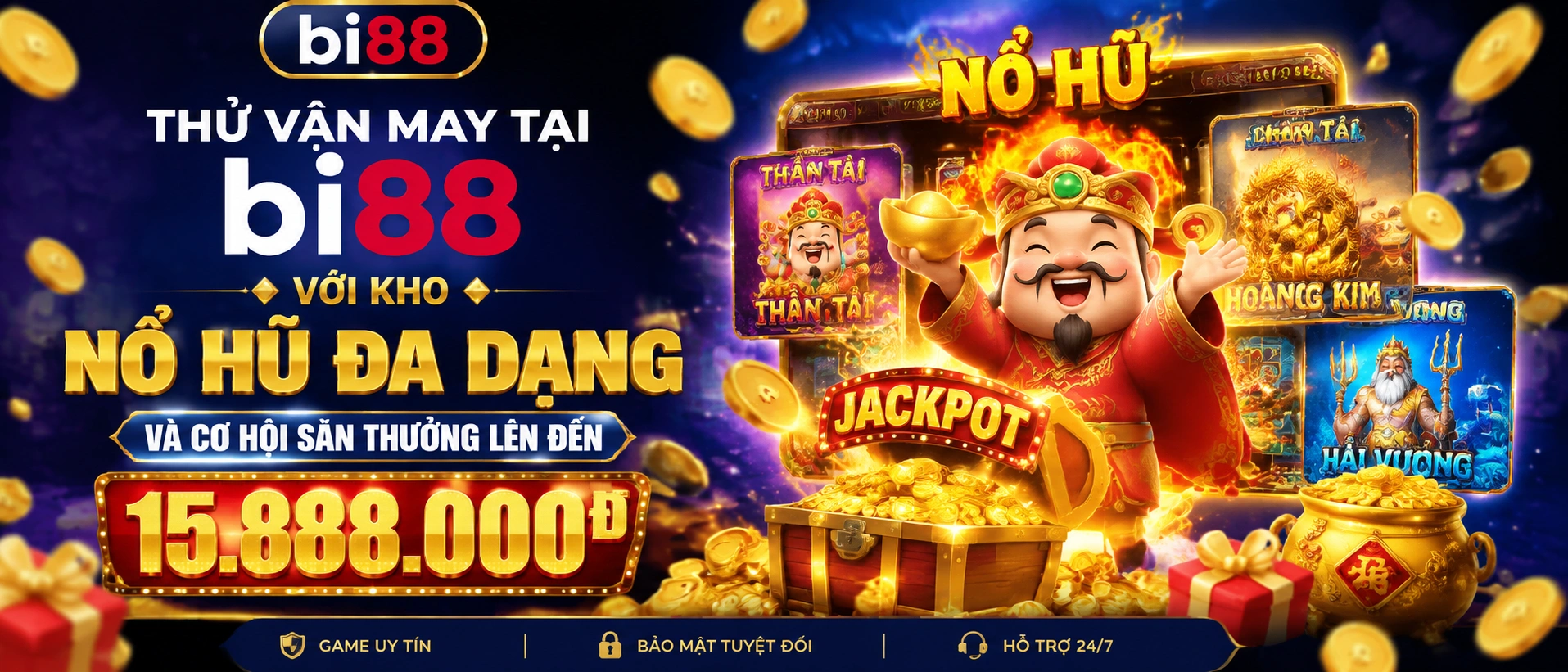 Banner khuyến mãi Nổ Hũ BI88 theo mùa