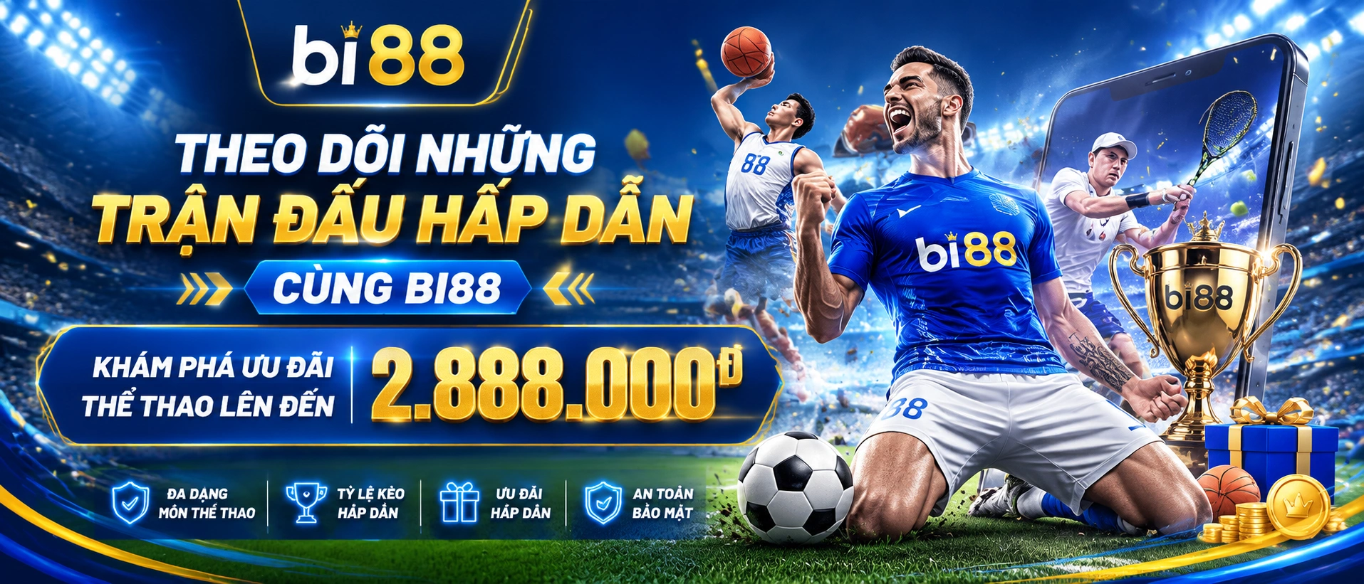Hình ảnh thể thao BI88 cho trải nghiệm theo dõi trận đấu trên di động