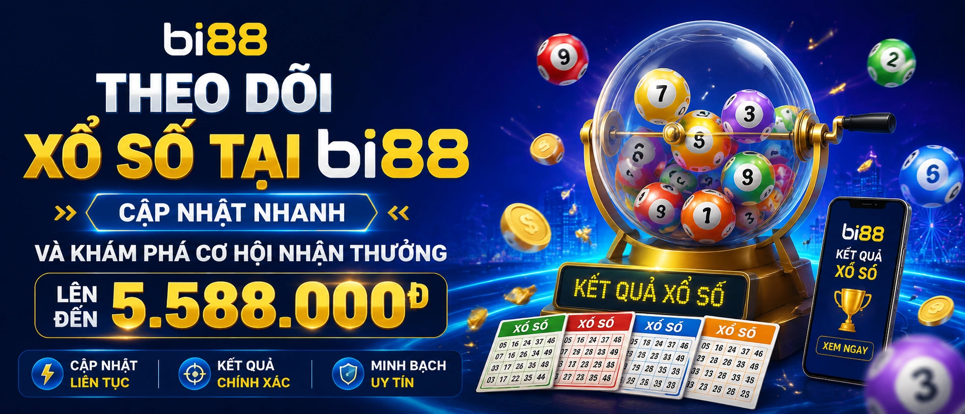 Xổ Số bi88 trên thiết bị di động với giao diện xem kết quả nhanh